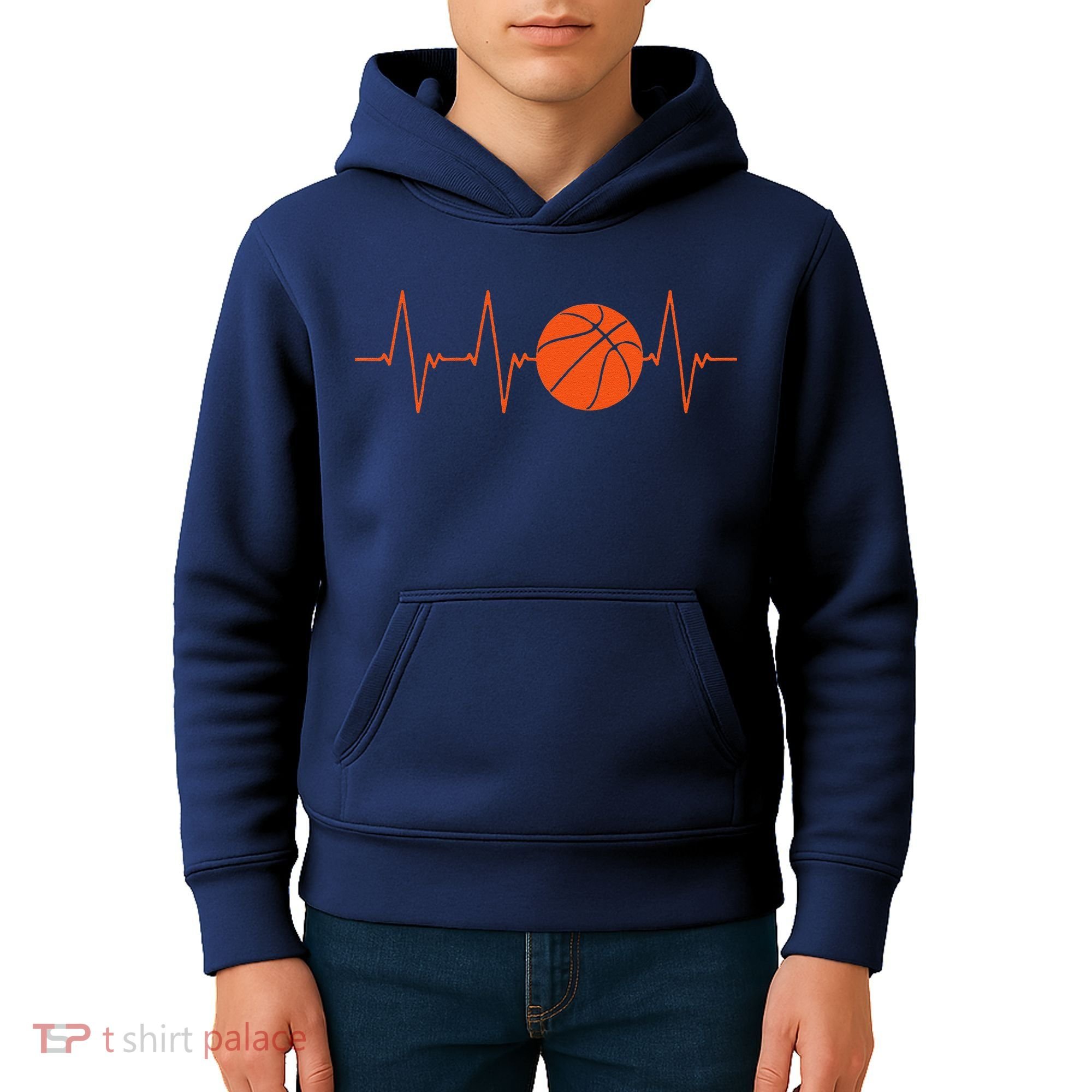 Basketball Heartbeat Bball Gift Kids Hoodie
