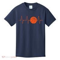 Basketball Heartbeat Bball Gift Kids T-Shirt thumb 0