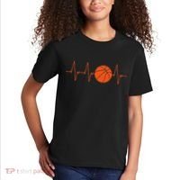 Basketball Heartbeat Bball Gift Kids T-Shirt thumb 2