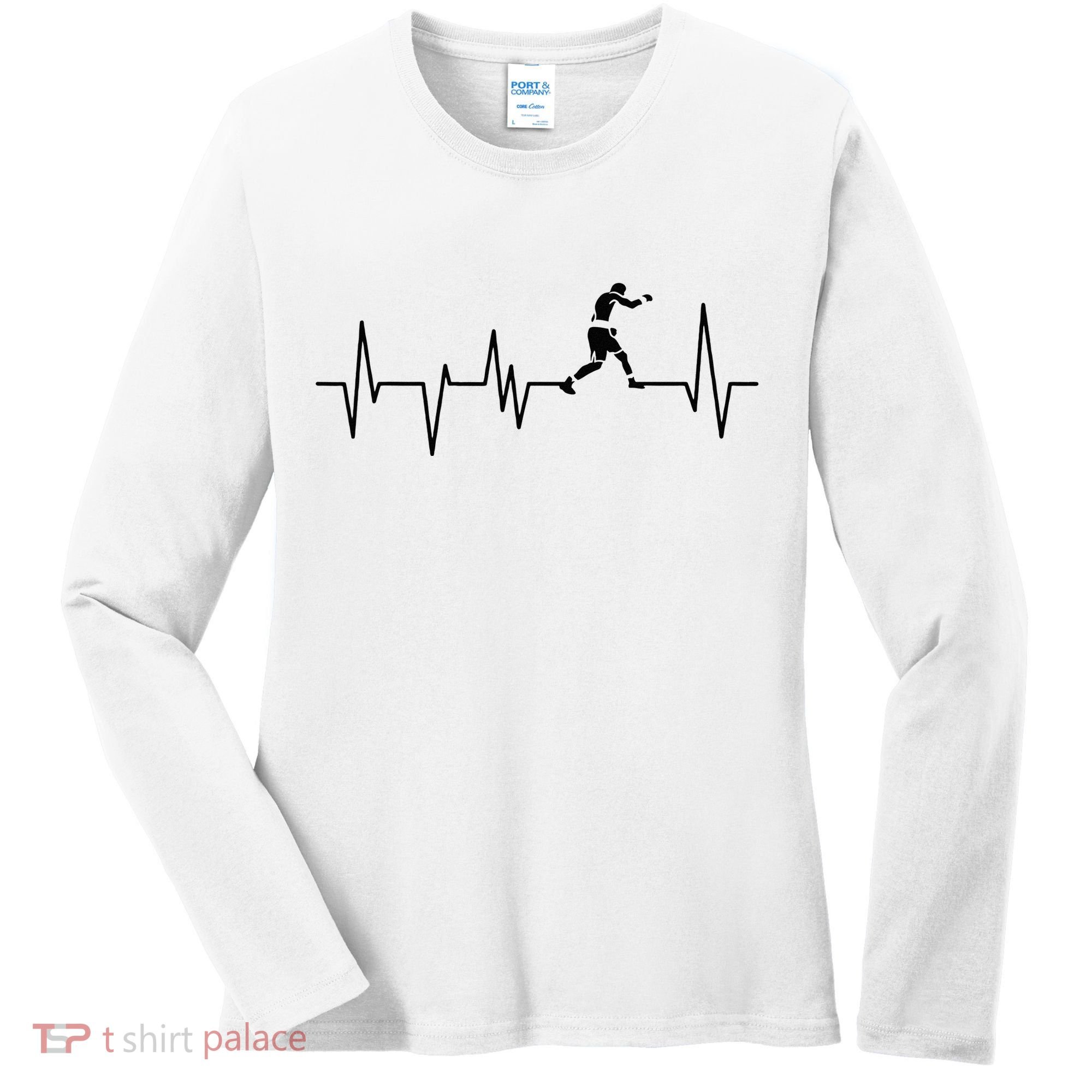 Boxer Heartbeat Boxing Gift Boxing Lover Boxing Trainer Women's Long Sleeve Shirt