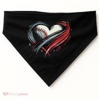 Baseball Heart Baseball Brushstroke Lover Women USA-Made Doggie Bandana thumb 0