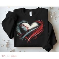 Baseball Heart Baseball Brushstroke Lover Women Sweatshirt thumb 2