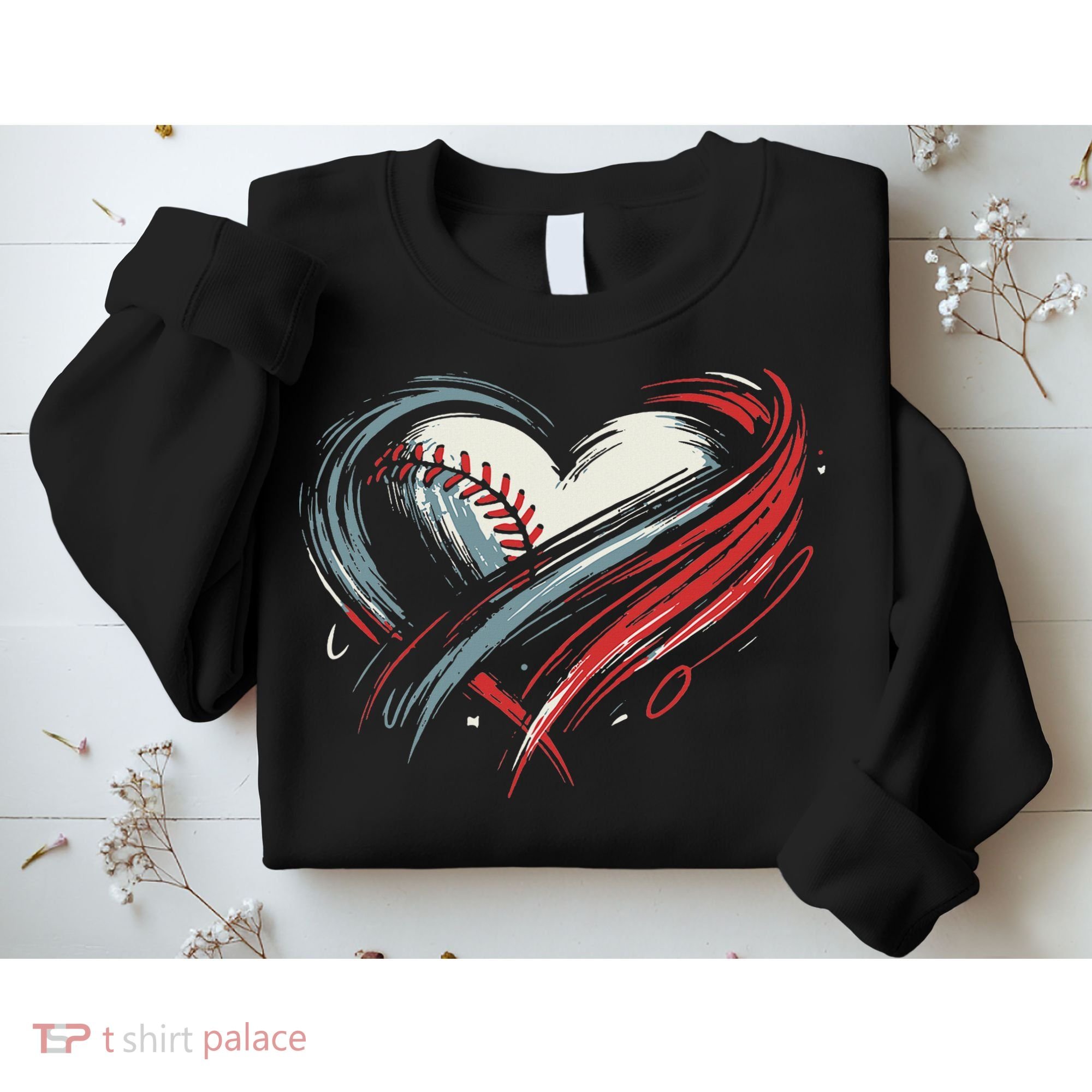 Baseball Heart Baseball Brushstroke Lover Women Sweatshirt