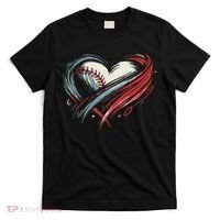 Baseball Heart Baseball Brushstroke Lover Women T-Shirt thumb 0