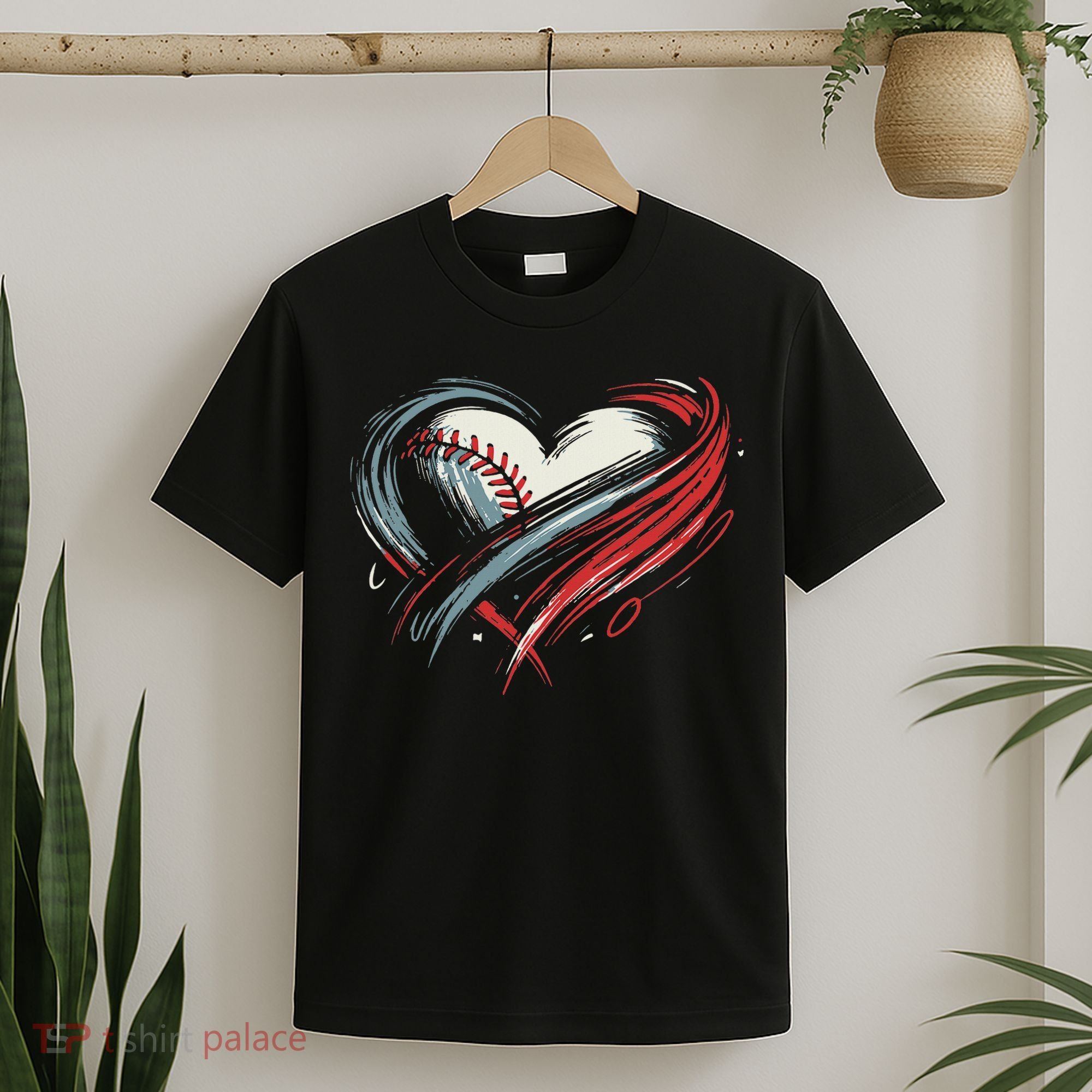 Baseball Heart Baseball Brushstroke Lover Women T-Shirt