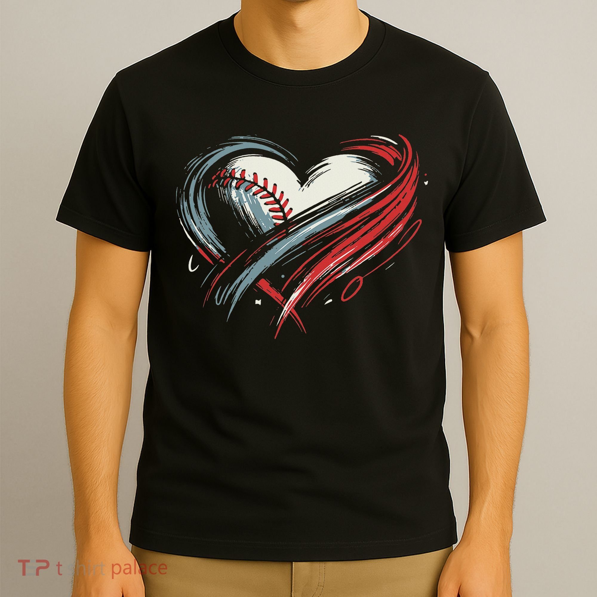 Baseball Heart Baseball Brushstroke Lover Women T-Shirt