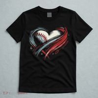 Baseball Heart Baseball Brushstroke Lover Women T-Shirt thumb 5