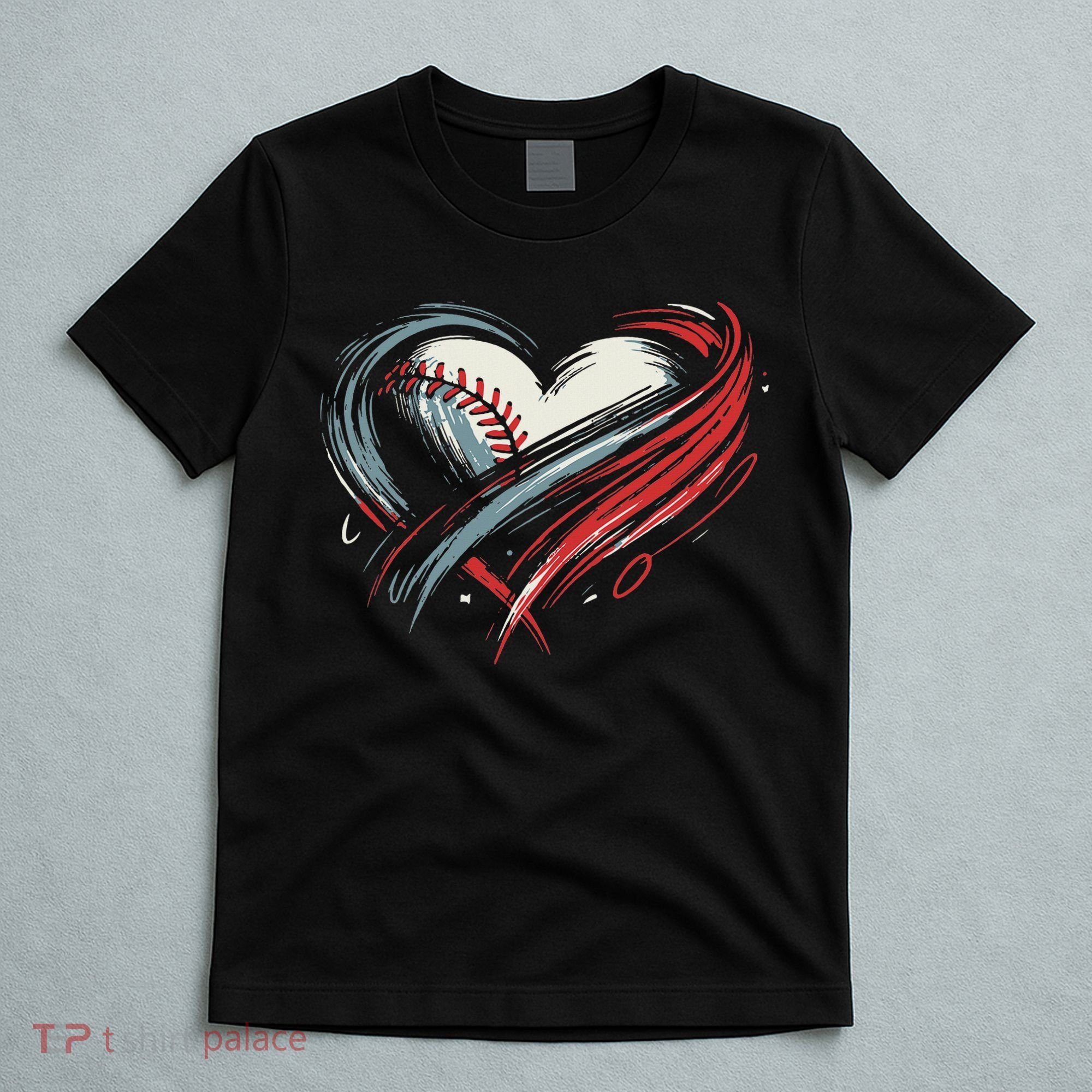 Baseball Heart Baseball Brushstroke Lover Women T-Shirt