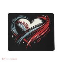 Baseball Heart Baseball Brushstroke Lover Women Mousepad thumb 0