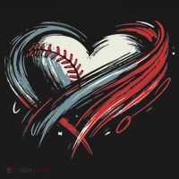 Baseball Heart Baseball Brushstroke Lover Women Mousepad thumb 1
