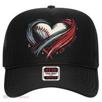 Baseball Heart Baseball Brushstroke Lover Women Hat thumb 0