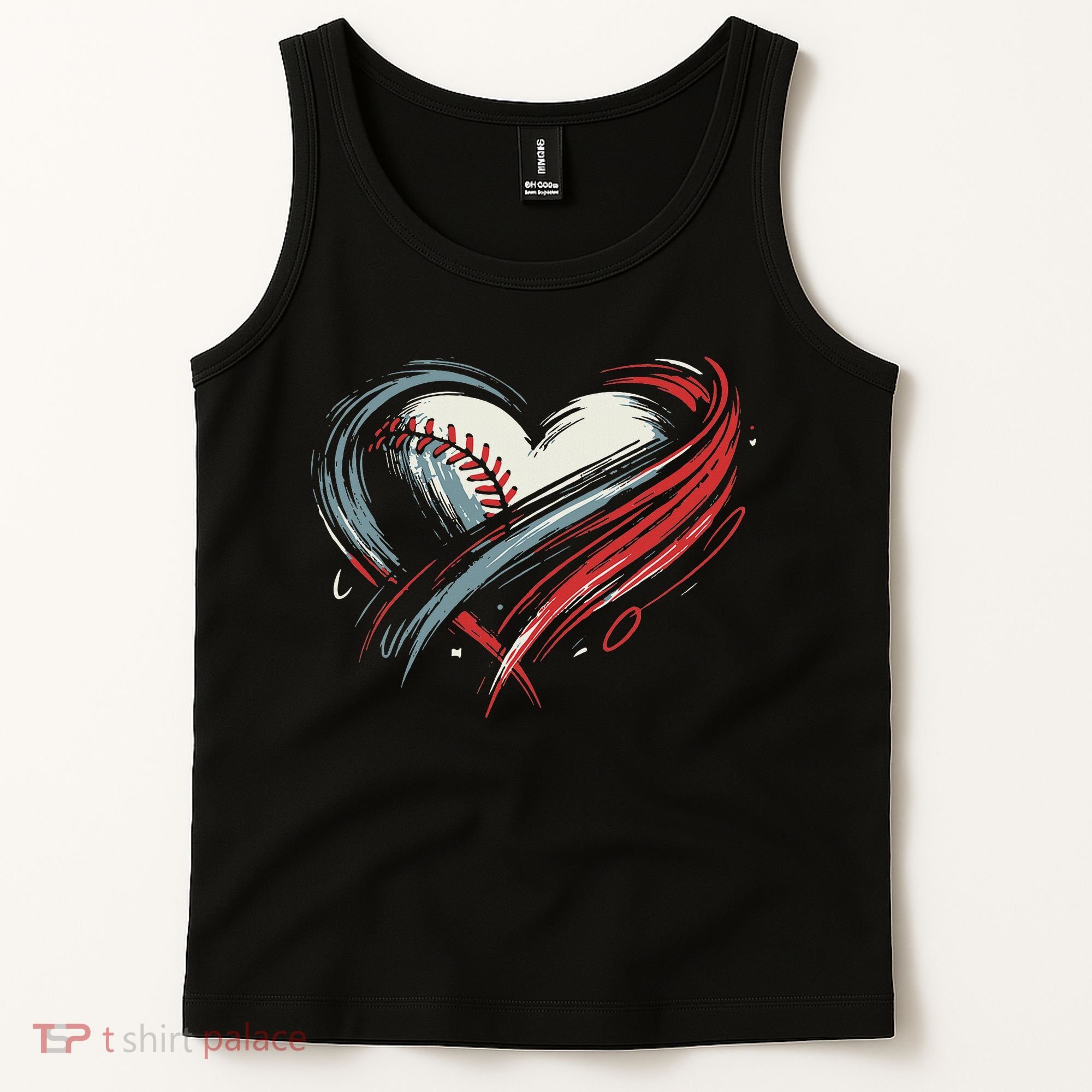 Baseball Heart Baseball Brushstroke Lover Women Tank Top