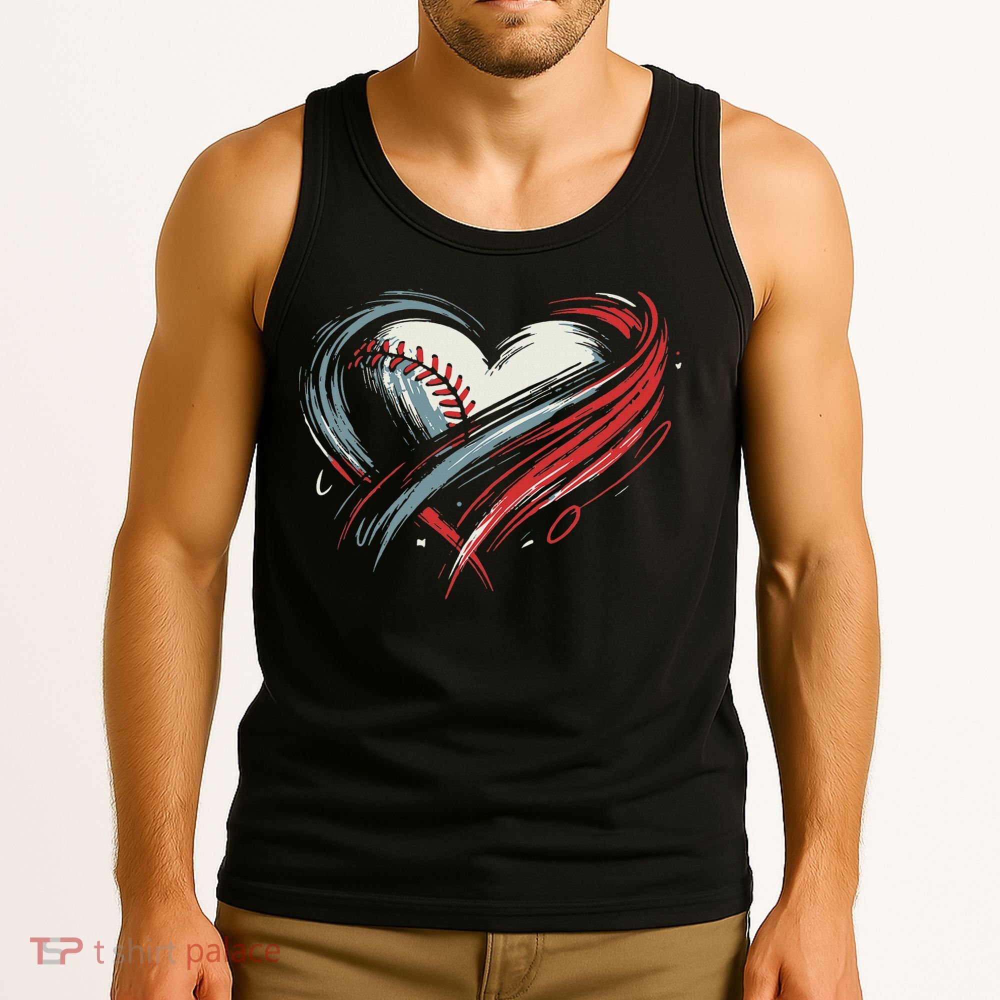 Baseball Heart Baseball Brushstroke Lover Women Tank Top