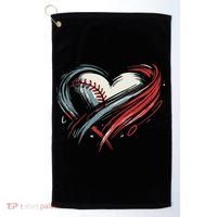 Baseball Heart Baseball Brushstroke Lover Women Golf Towel thumb 0