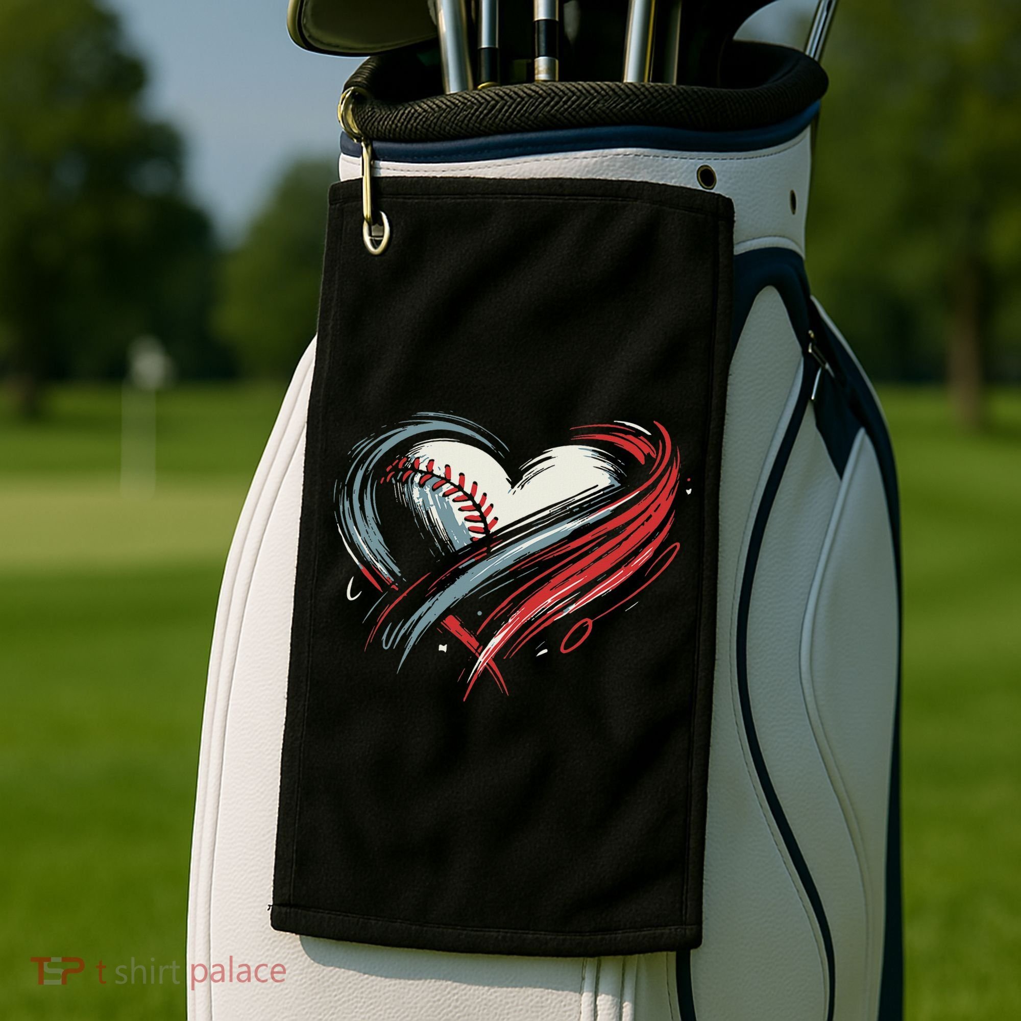 Baseball Heart Baseball Brushstroke Lover Women Golf Towel