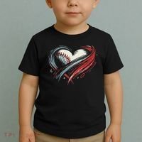 Baseball Heart Baseball Brushstroke Lover Women Toddler T-Shirt thumb 2