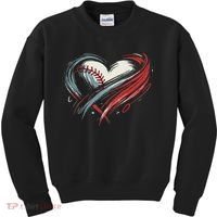 Baseball Heart Baseball Brushstroke Lover Women Kids Sweatshirt thumb 0
