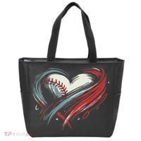 Baseball Heart Baseball Brushstroke Lover Women Tote Bag thumb 0