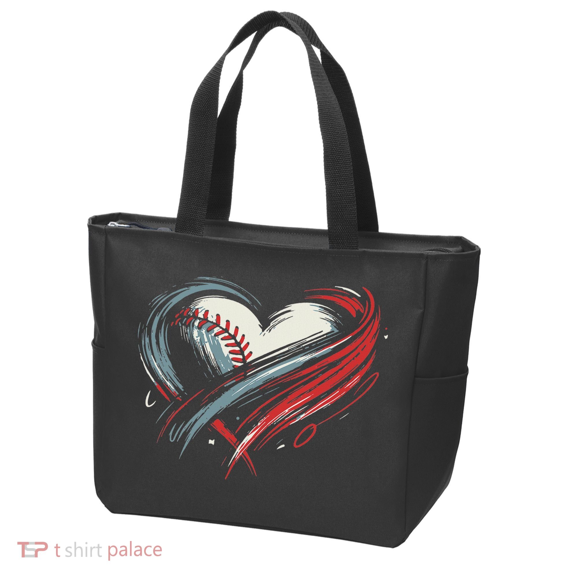 Baseball Heart Baseball Brushstroke Lover Women Tote Bag