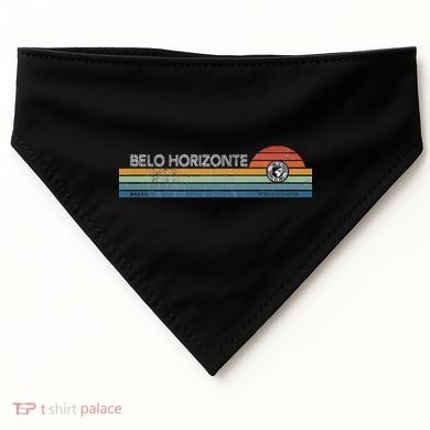 Belo Horizonte Brazil Minas Gerais Retro Sunset Rainbow Idea USA-Made Doggie Bandana