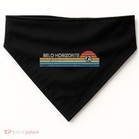 Belo Horizonte Brazil Minas Gerais Retro Sunset Rainbow Idea USA-Made Doggie Bandana thumb 0