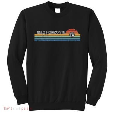 Belo Horizonte Brazil Minas Gerais Retro Sunset Rainbow Idea Sweatshirt