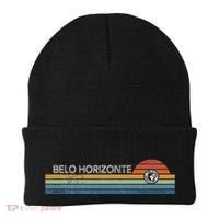 Belo Horizonte Brazil Minas Gerais Retro Sunset Rainbow Idea Beanie thumb 0