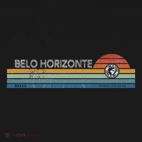 Belo Horizonte Brazil Minas Gerais Retro Sunset Rainbow Idea Mousepad thumb 1