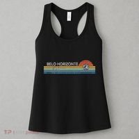Belo Horizonte Brazil Minas Gerais Retro Sunset Rainbow Idea Women's Tank Top thumb 3