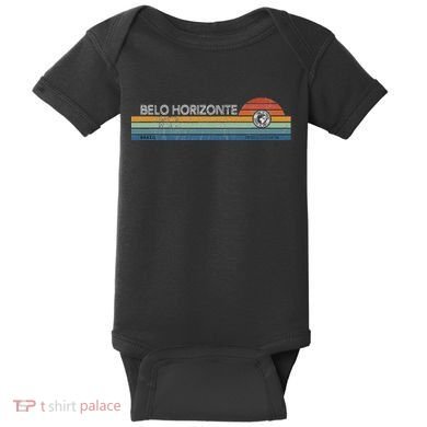 Belo Horizonte Brazil Minas Gerais Retro Sunset Rainbow Idea Baby Bodysuit