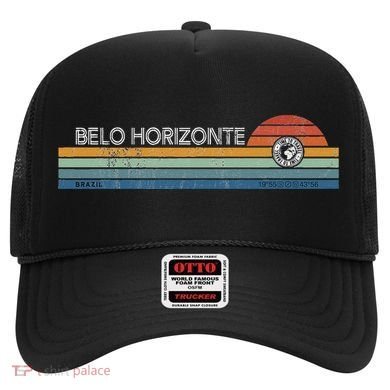 Belo Horizonte Brazil Minas Gerais Retro Sunset Rainbow Idea Hat
