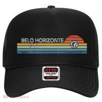Belo Horizonte Brazil Minas Gerais Retro Sunset Rainbow Idea Hat thumb 0