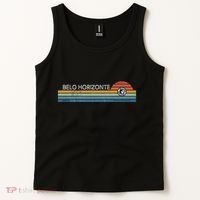 Belo Horizonte Brazil Minas Gerais Retro Sunset Rainbow Idea Tank Top thumb 2