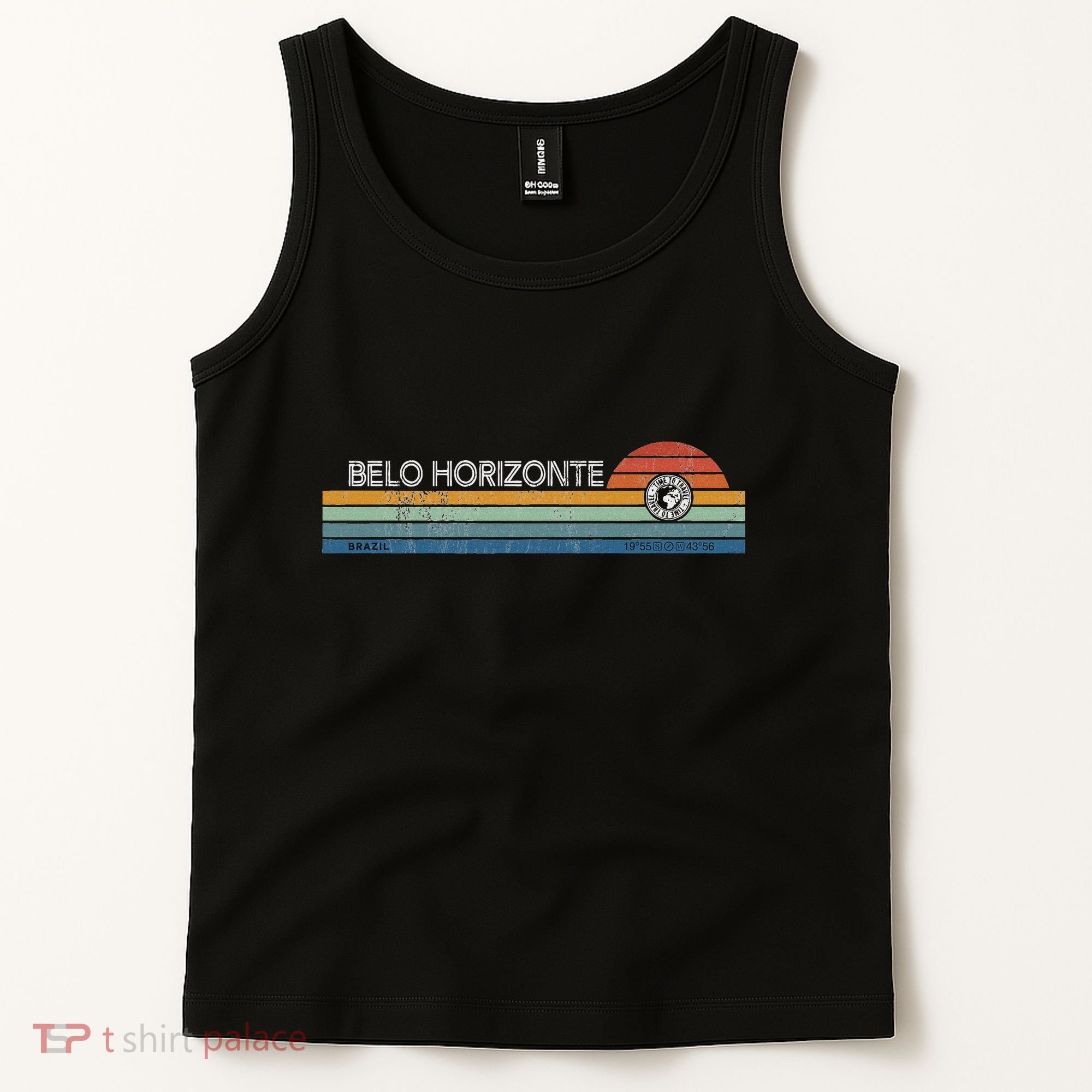 Belo Horizonte Brazil Minas Gerais Retro Sunset Rainbow Idea Tank Top