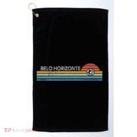 Belo Horizonte Brazil Minas Gerais Retro Sunset Rainbow Idea Golf Towel thumb 0