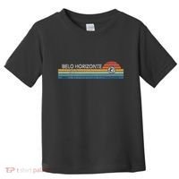 Belo Horizonte Brazil Minas Gerais Retro Sunset Rainbow Idea Toddler T-Shirt thumb 0