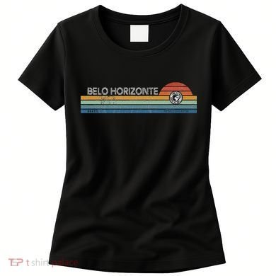 Belo Horizonte Brazil Minas Gerais Retro Sunset Rainbow Idea Women's T-Shirt