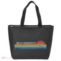 Belo Horizonte Brazil Minas Gerais Retro Sunset Rainbow Idea Tote Bag thumb 0
