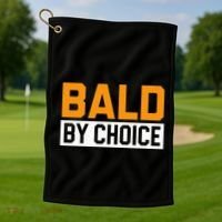 Bald Head Baldy Baldheaded No Hair Baldie Bald Guy Golf Towel thumb 1