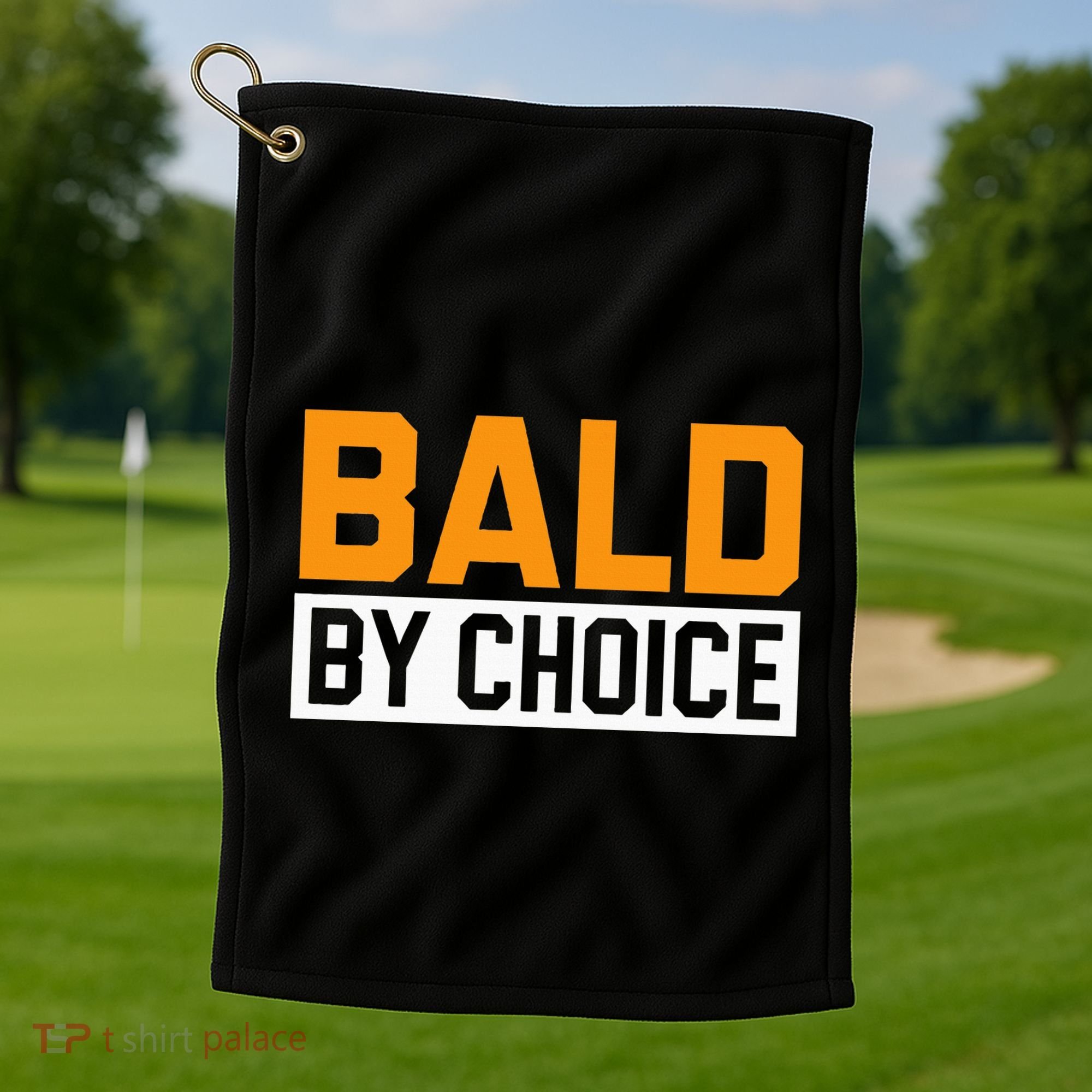 Bald Head Baldy Baldheaded No Hair Baldie Bald Guy Golf Towel