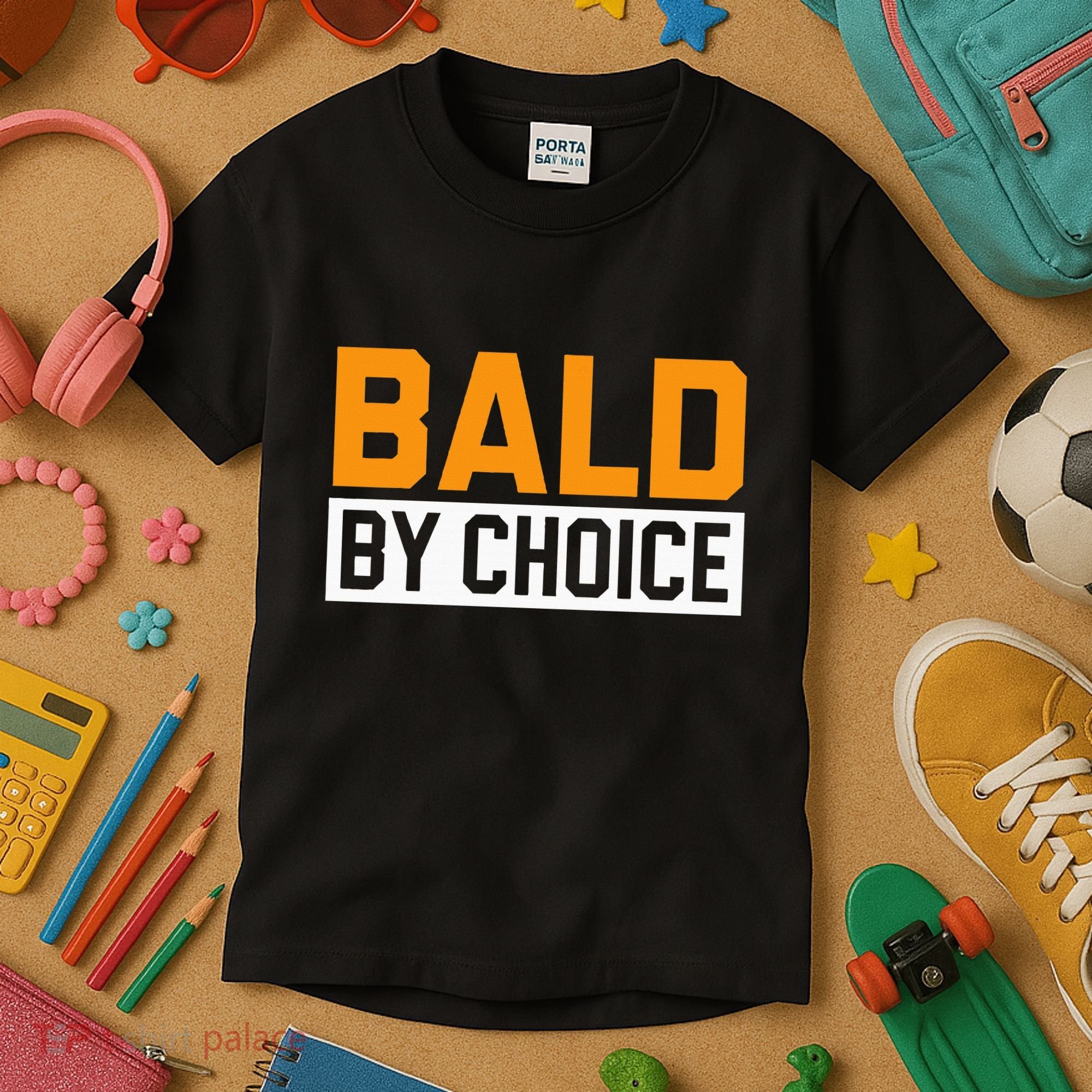 Bald Head Baldy Baldheaded No Hair Baldie Bald Guy Kids T-Shirt