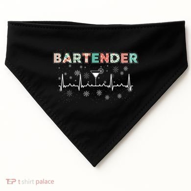 Bartender Heartbeat Bartending Lover Cocktail Maker Xmas Great Gift USA-Made Doggie Bandana