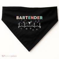 Bartender Heartbeat Bartending Lover Cocktail Maker Xmas Great Gift USA-Made Doggie Bandana thumb 0