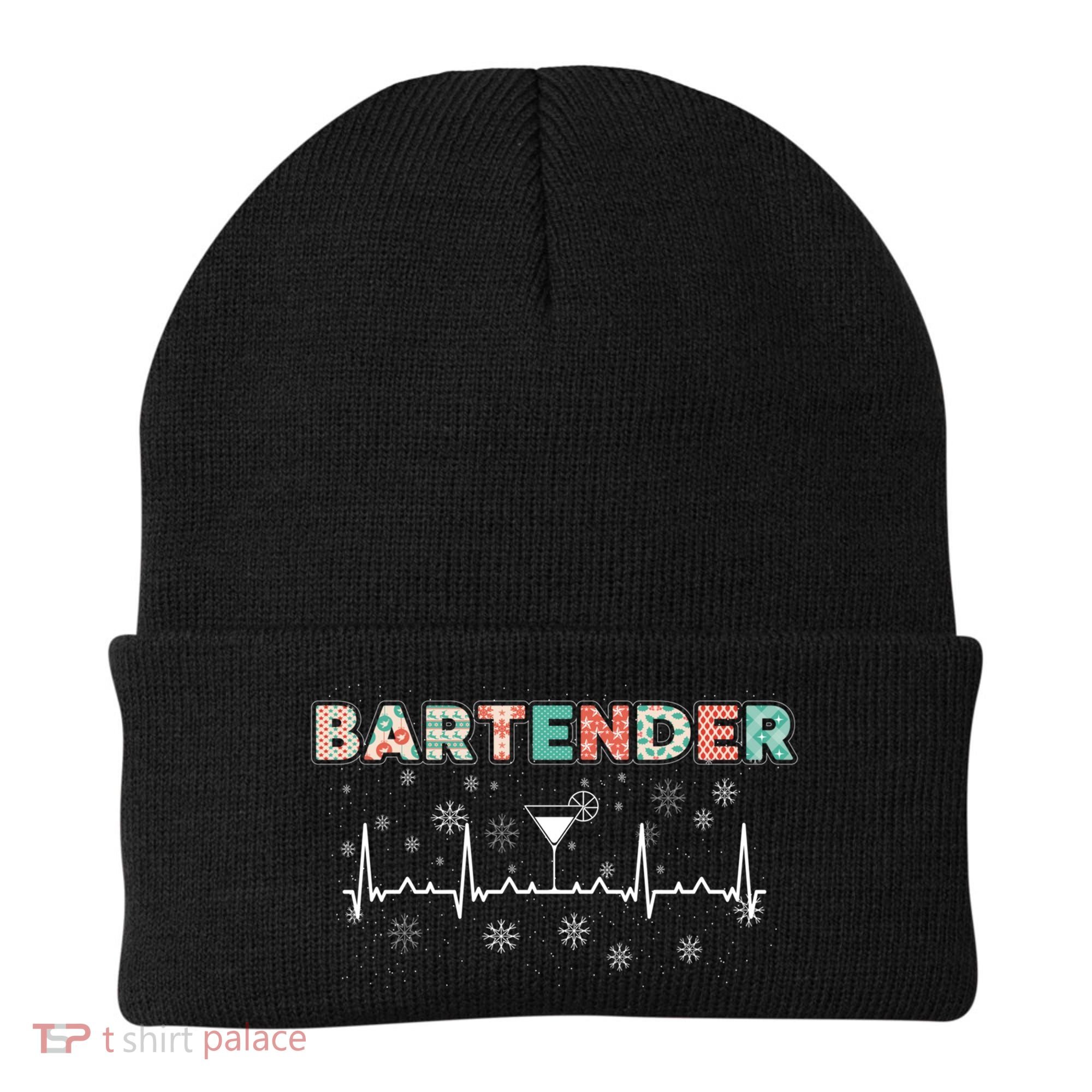 Bartender Heartbeat Bartending Lover Cocktail Maker Xmas Great Gift Beanie