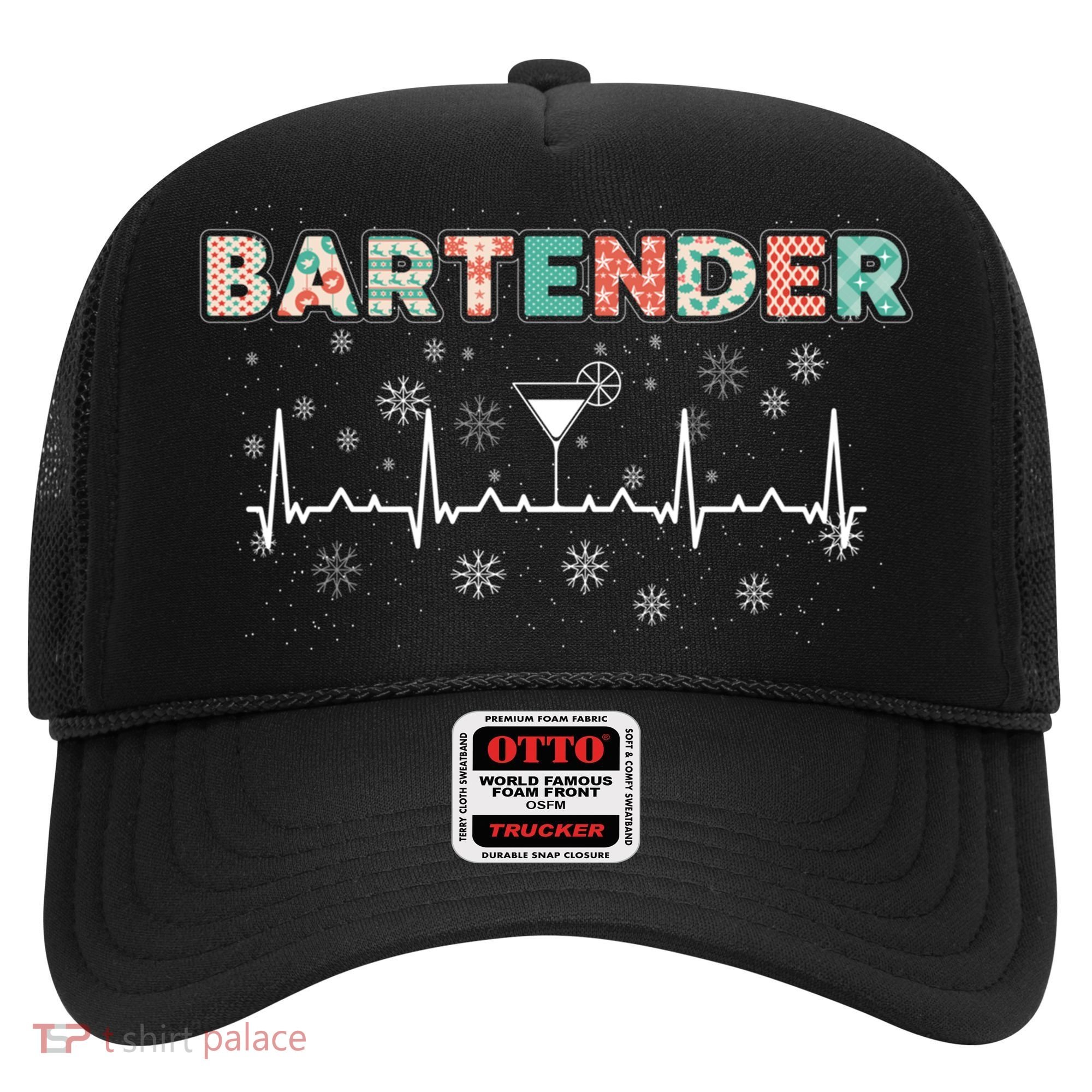 Bartender Heartbeat Bartending Lover Cocktail Maker Xmas Great Gift Hat