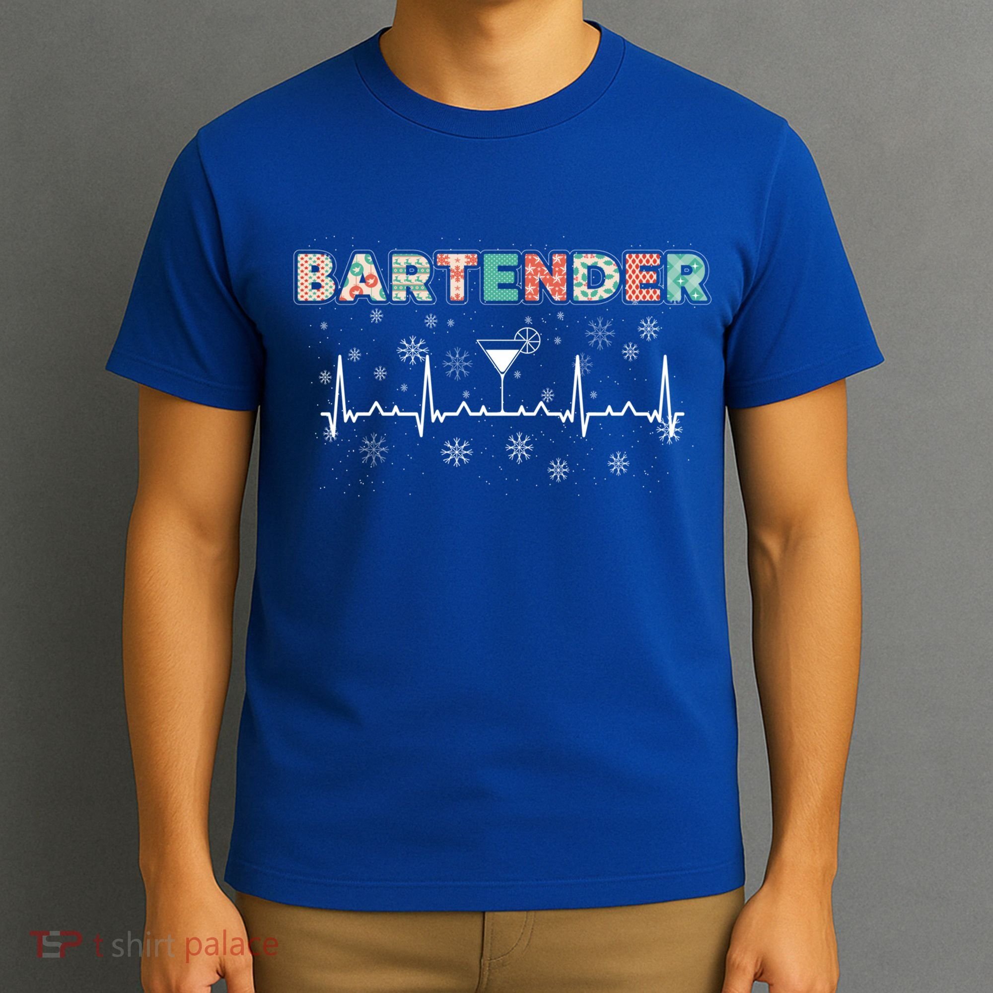 Bartender Heartbeat Bartending Lover Cocktail Maker Xmas Great Gift T-Shirt