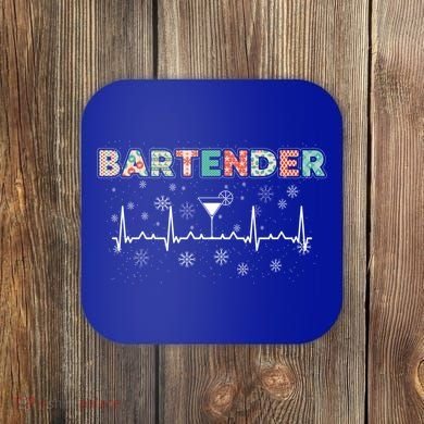 Bartender Heartbeat Bartending Lover Cocktail Maker Xmas Great Gift Coaster