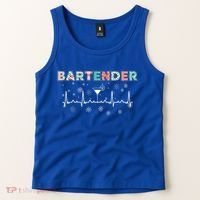 Bartender Heartbeat Bartending Lover Cocktail Maker Xmas Great Gift Tank Top thumb 2