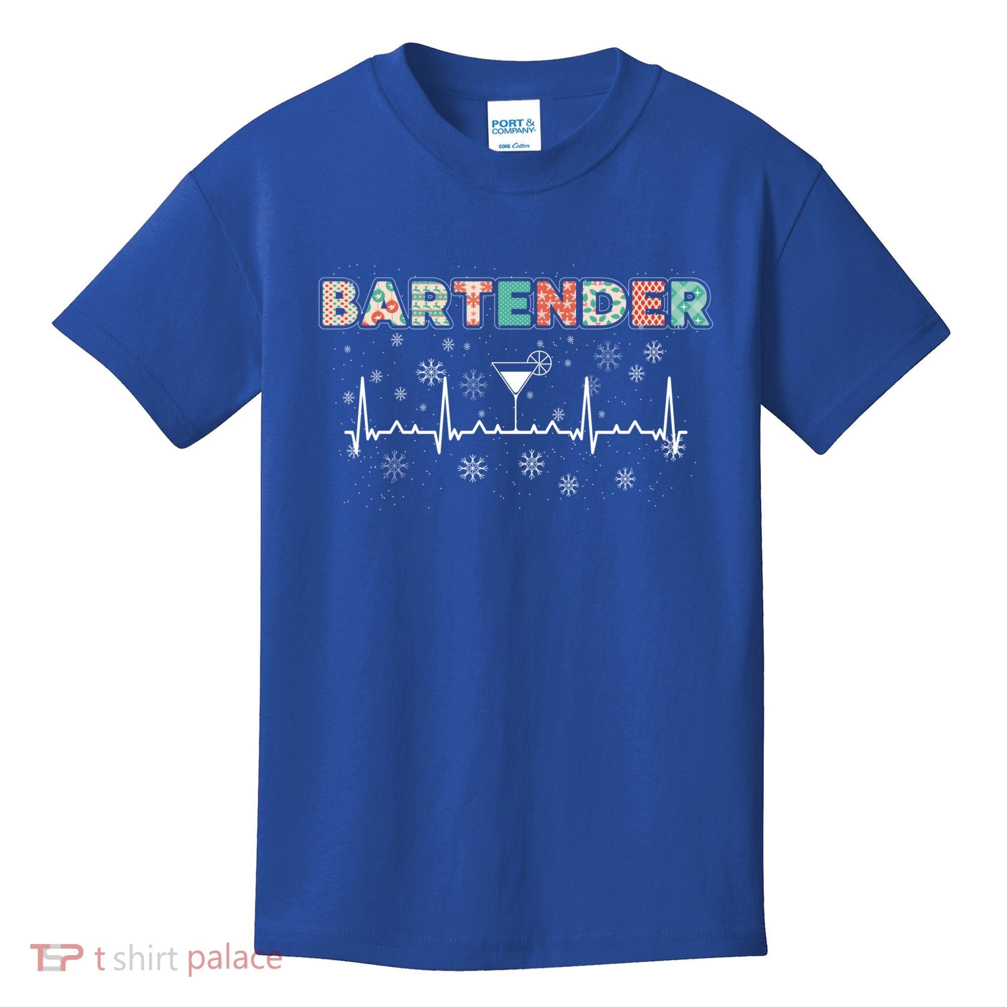 Bartender Heartbeat Bartending Lover Cocktail Maker Xmas Great Gift Kids T-Shirt