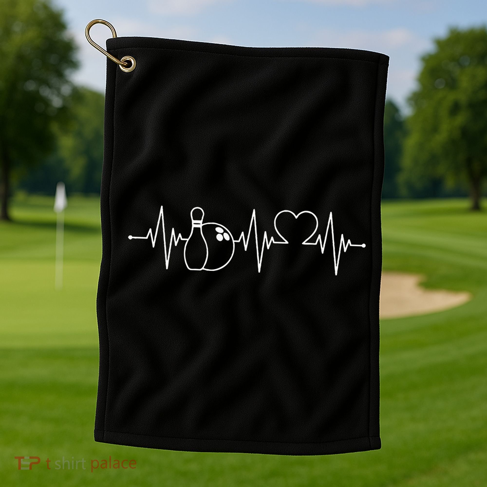 Bowling Heartbeat Bowler Golf Towel